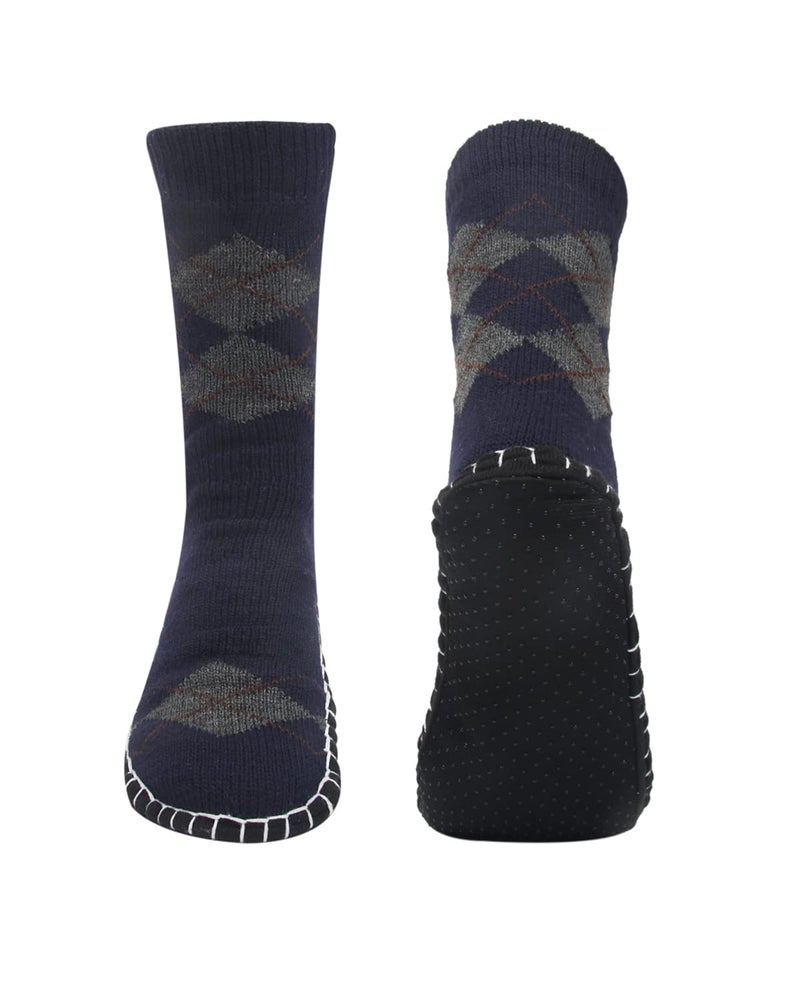 Vihir Men's Slipper Socks With Suede Non Slip Sole -Winter Knitted Home Warm Floor Indoor Stocking House - Image 1